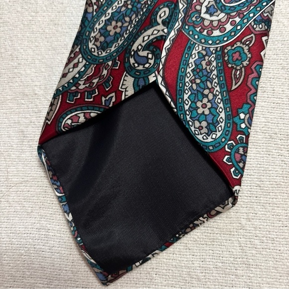 Oscar De La Renta Men Neck Tie Silk Geometric Multicolor Paisley Workwear USA - Picture 5 of 6
